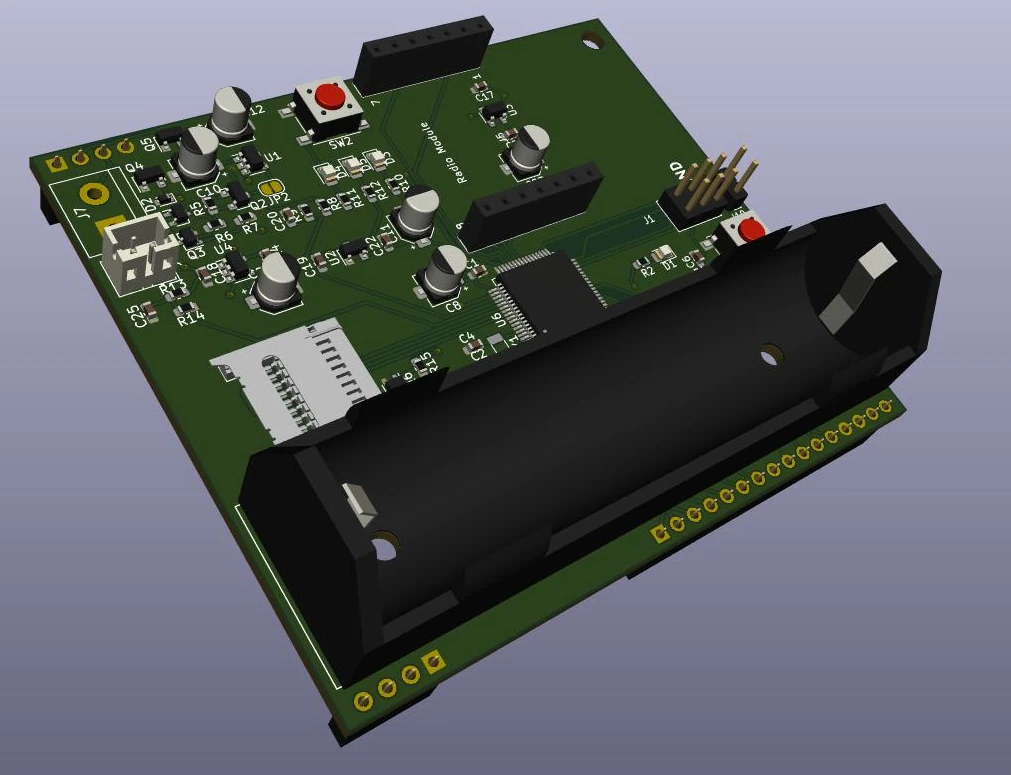 Rendu 3D d'un circuit imprimé conçu par ETIMAX